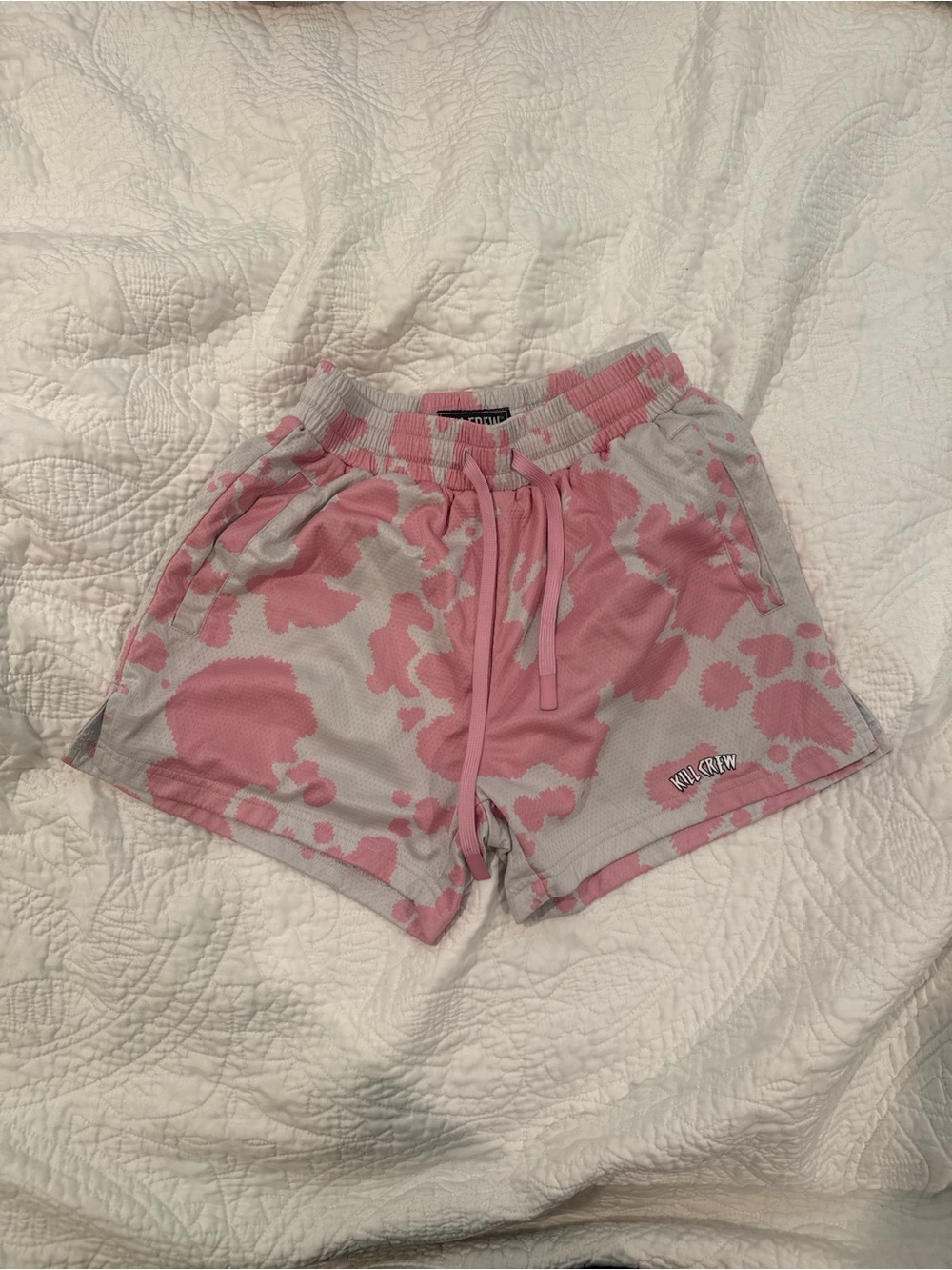 Pink Cowprint Kill Crew Shorts